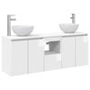 vidaXL Bathroom Cabinet Set 3 pcs High Gloss White 129 x 41 x 80 cm