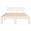 vidaXL Bed Frame with Headboard White 140 x 190 cm Solid Pine Wood