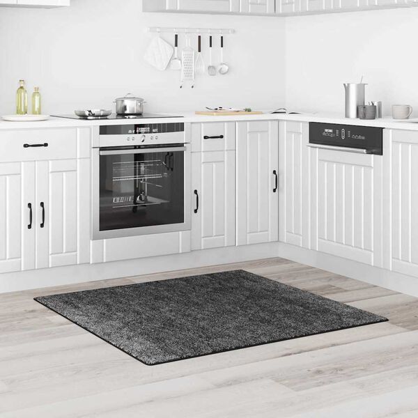 vidaXL Anti-slip Shaggy Rug Dark Grey 120 x 120 cm PP