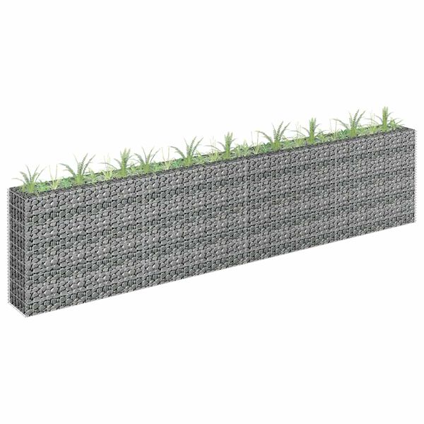 vidaXL Gabion Raised Bed Galvanised Steel 360x30x90 cm