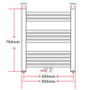 Bathroom Radiator Central Heating Towel Rail Curve 500 x 764 mm