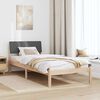 vidaXL Bed frame Brown and dark grey 90 x 190 cm Solid pine wood