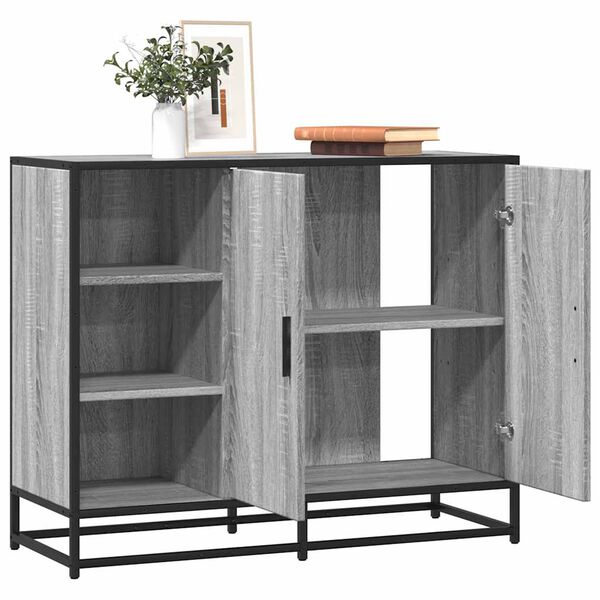 vidaXL Sideboard Grey Sonoma 92x35x76 cm Engineered Wood