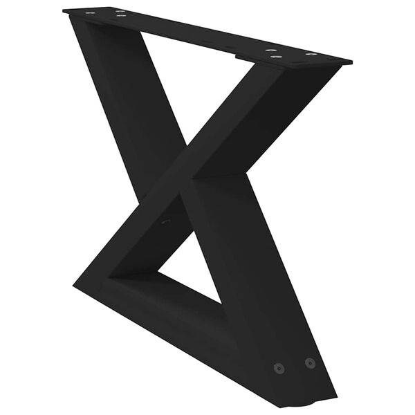 vidaXL Coffee Table Legs 2 pcs Black 60x(30-31.3) cm Steel