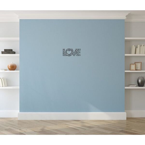 Homemania Wall Decoration Words Love 50x20 cm Steel Black