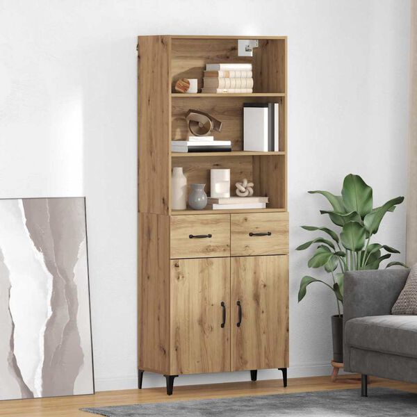 vidaXL Highboard Artisan Oak 69.5 x 34 x 180 cm Engineered Wood