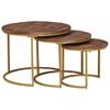 vidaXL Nesting Coffee Tables 3 pcs Solid Mango Wood and Steel