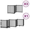 vidaXL Dog Gate with Door Foldable 15 Panels Black 750 cm Poplar Wood