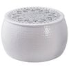 vidaXL Round Coffee Table Hammered White &Oslash; 55 x 55 cm Aluminium