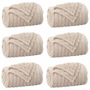 vidaXL Throw Blankets 6 pcs Beige 200 x 150 cm 4.75 kg Fleece