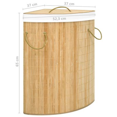 vidaXL Bamboo Corner Laundry Basket 60 L