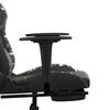 vidaXL Massage Gaming Chair with Footrest Black&Camouflage Faux Leather