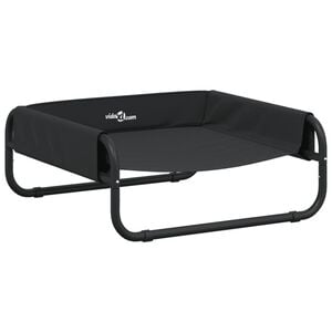 vidaXL Dog Bed Folding Manual Black 75 x 75 x 30 cm Steel