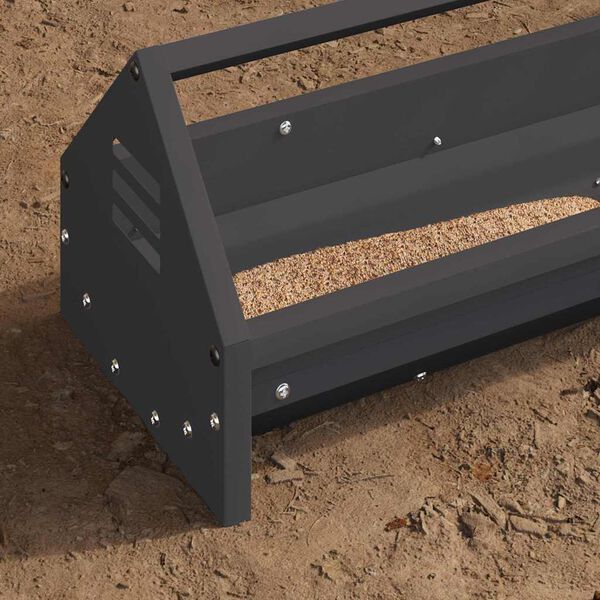 vidaXL Chicken Feeding Trough Black 108 x 20.5 x 20 cm