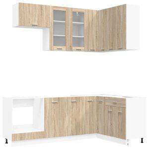 vidaXL Kitchen Unit LYON 8 pcs Sonoma Oak Engineered Wood