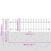 vidaXL Spike Fence Black 200 x 110 cm Powder-Coated Steel