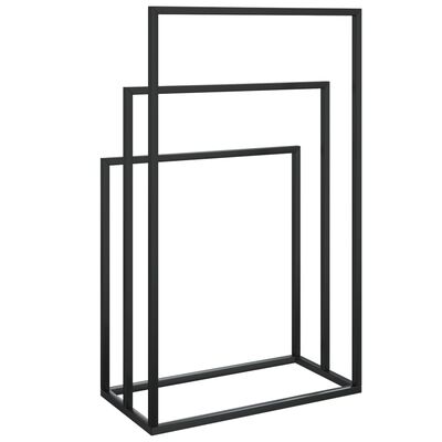 vidaXL Freestanding Towel Rack Black 48x24x79 cm Iron | vidaXL.co.uk