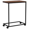 vidaXL Side Table with Wheels Black 55x35x70 cm Engineered Wood