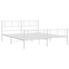 vidaXL Metal Bed Frame without Mattress with Footboard White 193x203cm