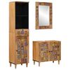 vidaXL Bathroom Furniture Set 3 pcs Natural Solid Mango Wood