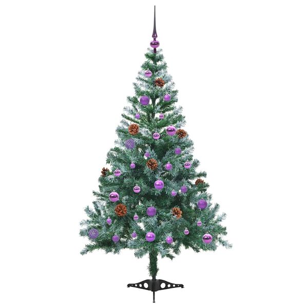 vidaXL Artificial Christmas Tree with Stand Green 150 cm PVC and Steel