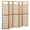 vidaXL 5-Panel Room Divider/Trellis Solid Fir Wood 201.5x180 cm