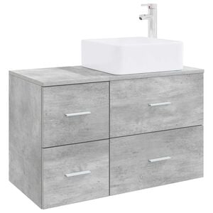 vidaXL Bathroom Furniture Set 2 pcs Concrete Grey Engineered Wood