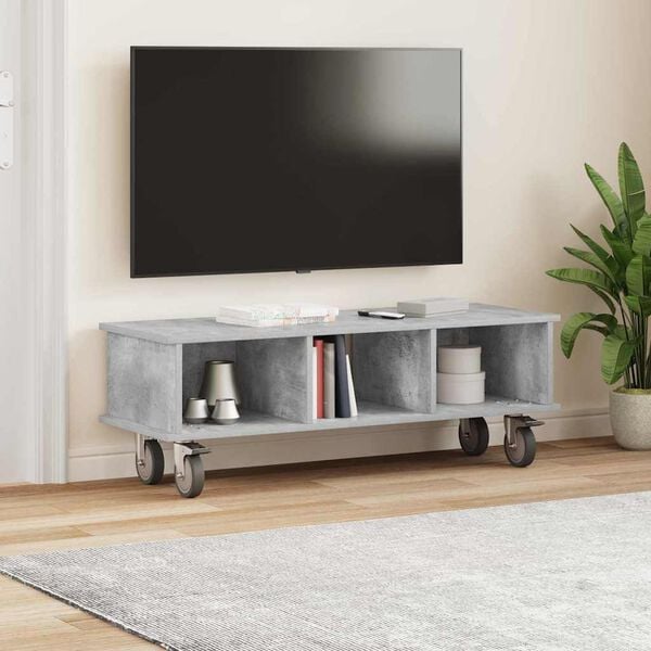 vidaXL TV Stand Concrete Grey 100 x 35 x 35 cm Engineered Wood