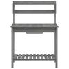 vidaXL Potting Table with Sink Grey 147.5x44x139.5 cm Solid Wood Fir
