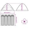 vidaXL Camping Tent Dome 4-Person Grey and Orange Waterproof
