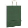 vidaXL Paper Bags 50 pcs with Handles Green 32x12x42 cm