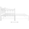 vidaXL Pull-out Sofa Bed Frame without Mattress White Metal 90x200 cm