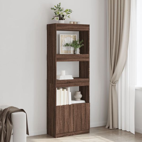 vidaXL Highboard&nbsp;Brown Oak 63x33x180 cm Engineered Wood
