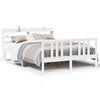 vidaXL Bed Frame with Headboard without Mattress White 140x200 cm