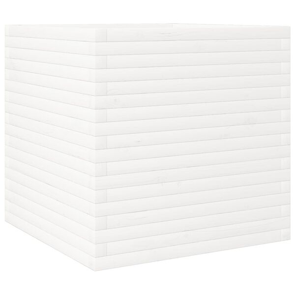 vidaXL Garden Planter White 70x70x68.5 cm Solid Wood Pine