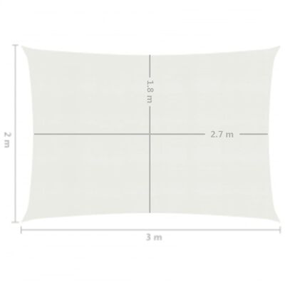 vidaXL Sunshade Sail 160 g/m² White 2x3 m HDPE