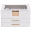 vidaXL Jewellery Box 3-Layer White 23x20.5x14 cm