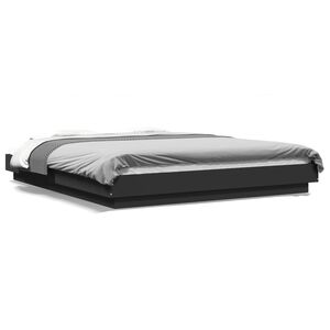 vidaXL Bed Frame with LED Lights without Mattress Black 160x200cm