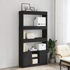 vidaXL Highboard Black 92x33x180 cm Engineered Wood