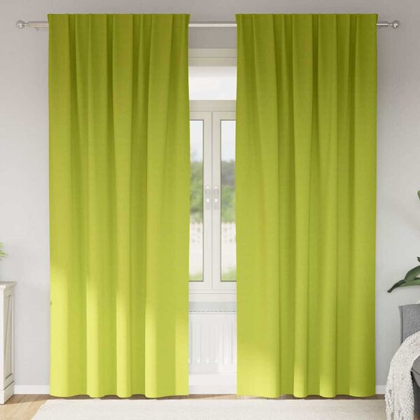 vidaXL Blackout Curtains with Rings 2 pcs Green 260 x 140 cm Polyester