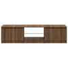 vidaXL TV Cabinet with LED Lights Brown Oak 140x40x35.5 cm