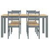 vidaXL 5 Piece Dining Set PANAMA Grey Solid Wood Pine