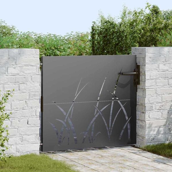 vidaXL Garden Gate with Lock Black 85 x 100 cm Powder-coated steel