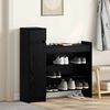 vidaXL Shoe Cabinet Black Oak 100.5 x 28 x 100 cm Engineered Wood