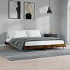 vidaXL Bed Frame without Mattress Smoked Oak 200x200 cm Engineered Wood