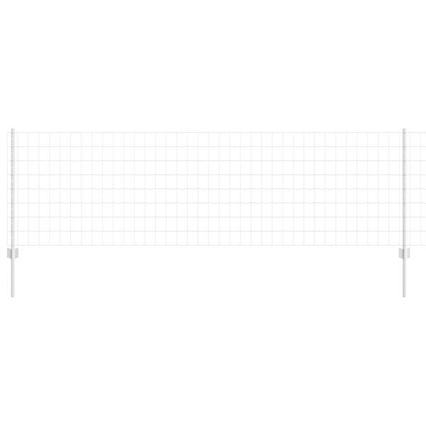 vidaXL Fence with Post Silver 0.8 x 10 m Steel