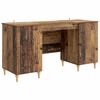 vidaXL Desk with Shelf Old Wood 142.5 x 50 x 75 cm Engineered Wood