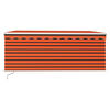 vidaXL Manual Retractable Awning with Blind 3x2.5m Orange&Brown