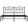 vidaXL Metal Bed Frame without Mattress with Headboard Black 160x200cm