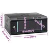 vidaXL Network Cabinet with Storage Black 53 x 35 x 21 cm Steel